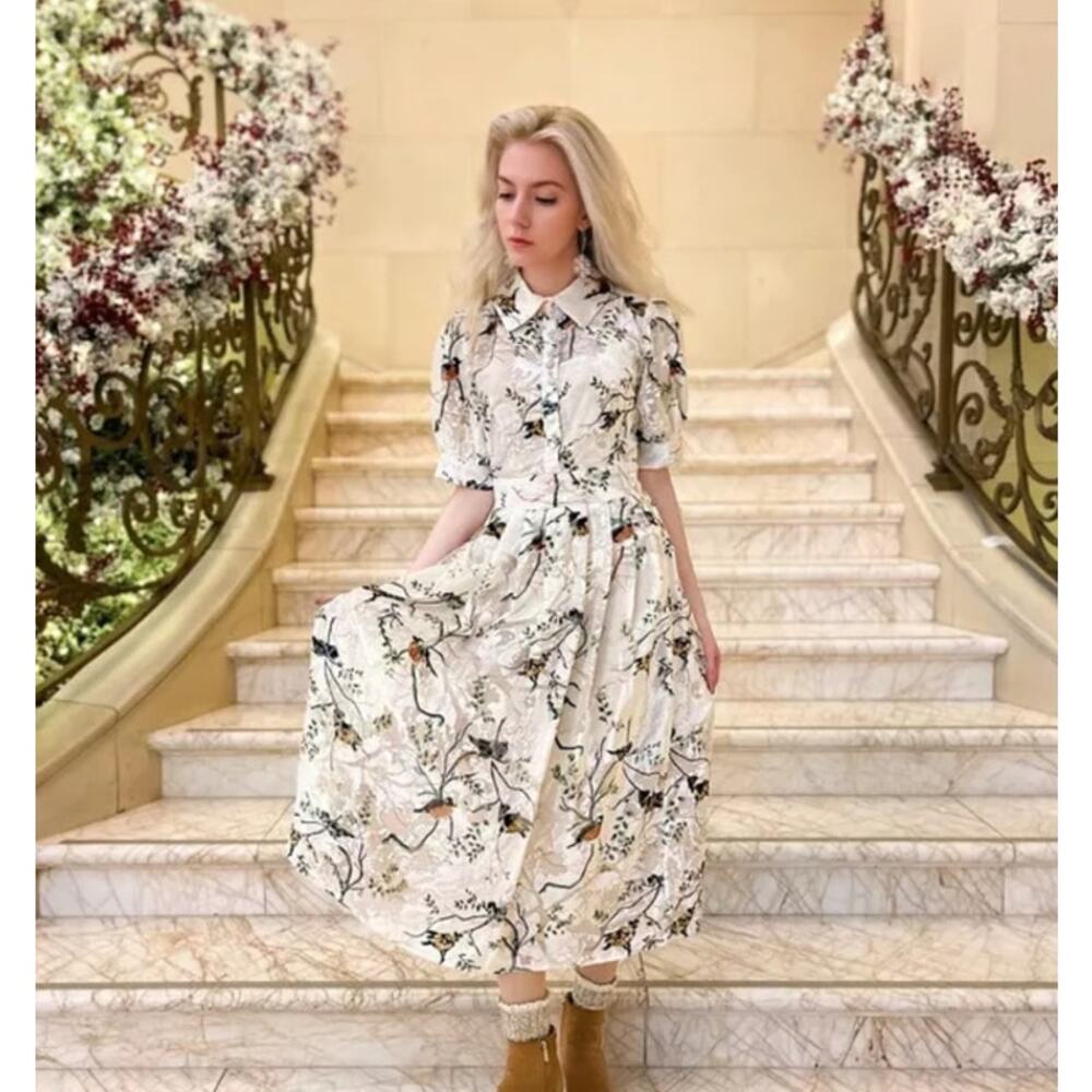 Ivy City  Delaney Dress Spring Floral Songbird Size XL